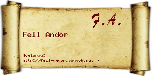 Feil Andor névjegykártya